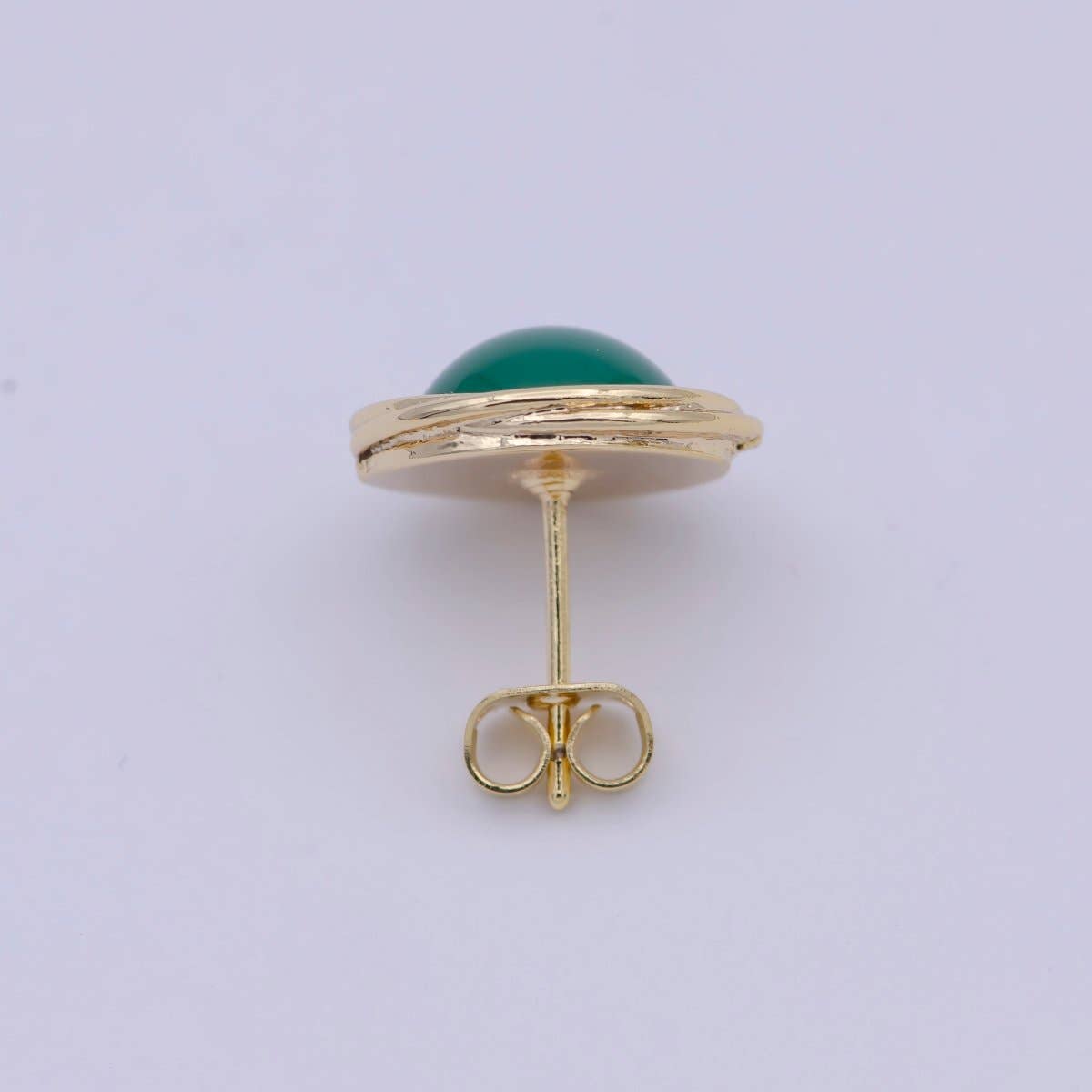 Gold Emerald Studs Earrings