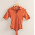 Polo Neck Bodysuit Clay