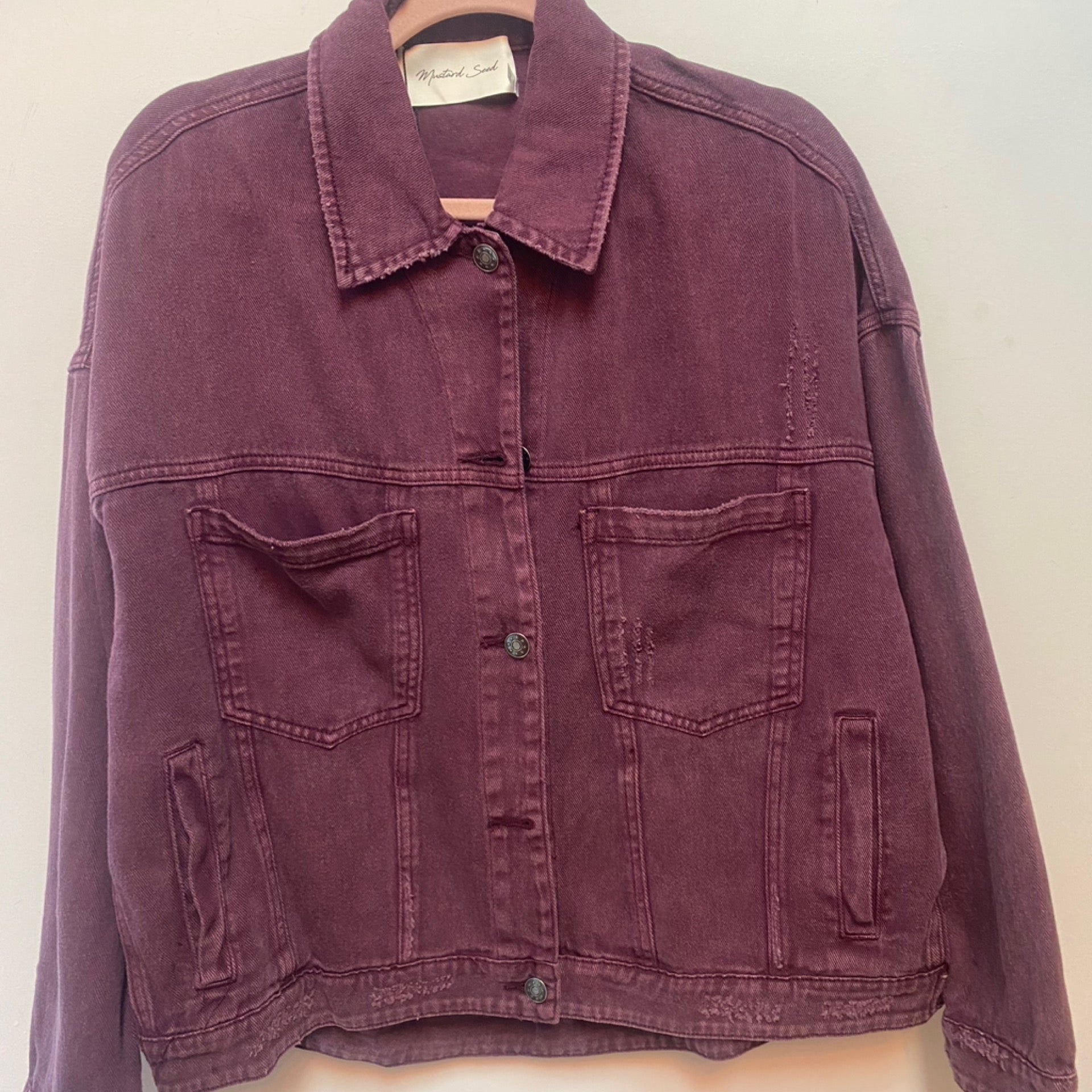 Back Pleated Jacket: Cherry Lacquer