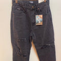 High Rise Straight Black Denim