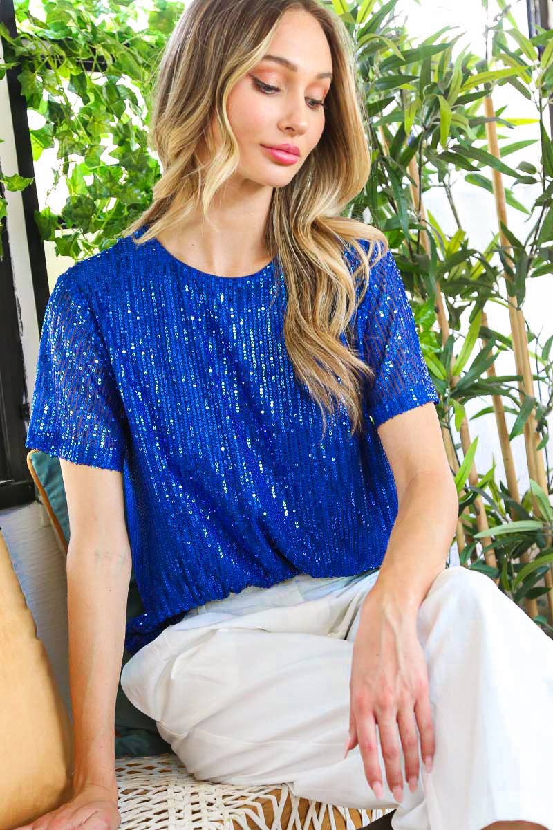 Sequin Party Blouse : Gold