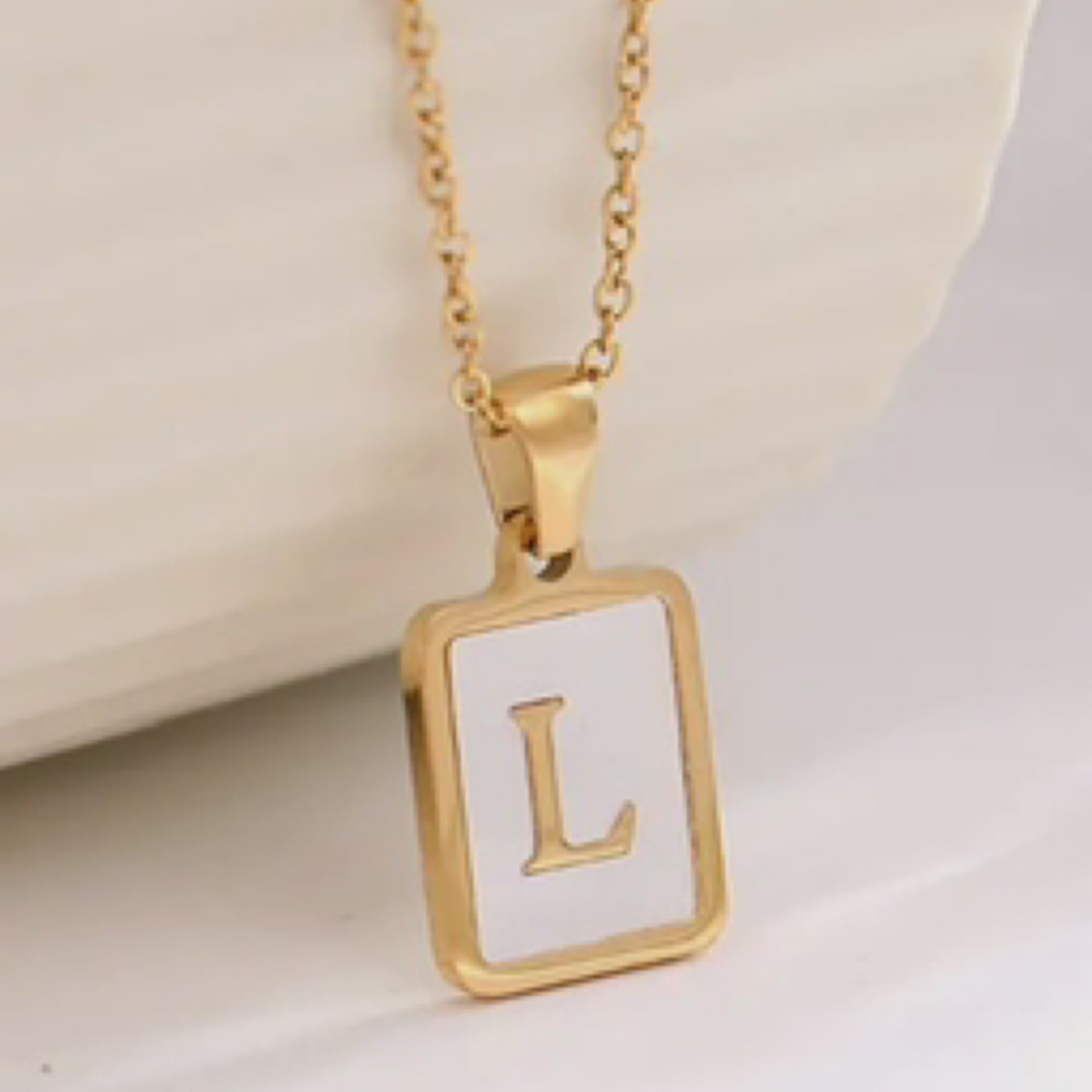 Mop Initial Necklace TF