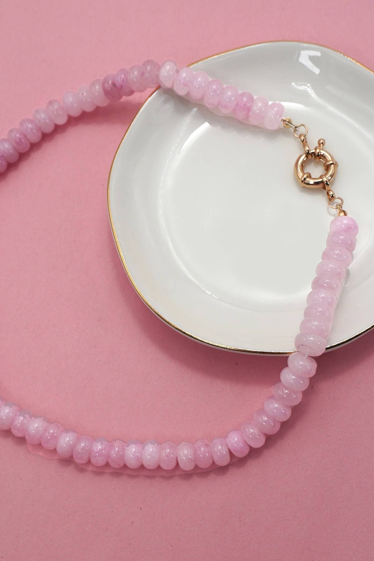 Pretty Pink Stone Necklace