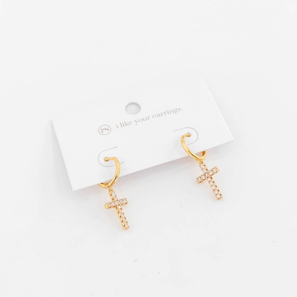 Taryn Cross Earrings - WATERPROOF