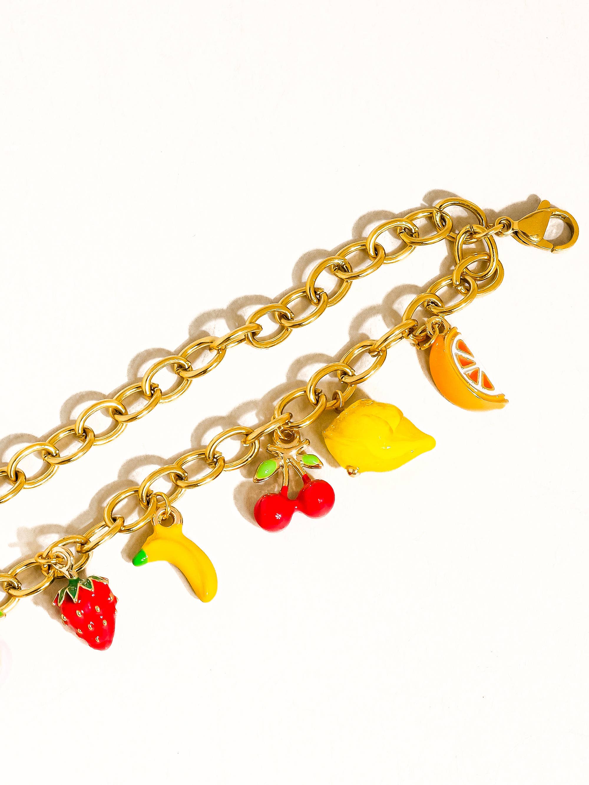 Fruity Non-Tarnish Fruit Charm Bracelet