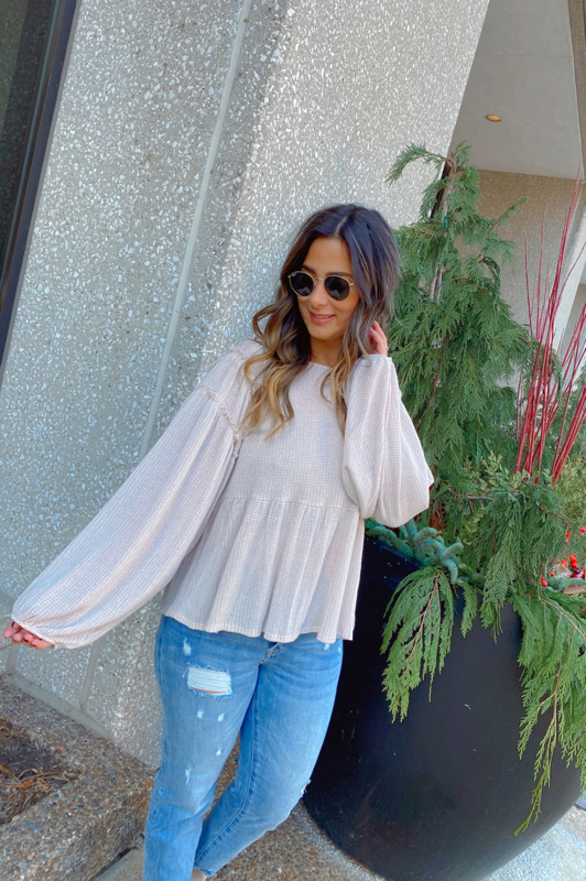 Vanilla Latte Waffle Knit