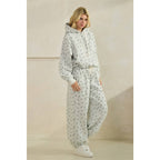 Polka Dot Bubble Hem Knit Hoodie