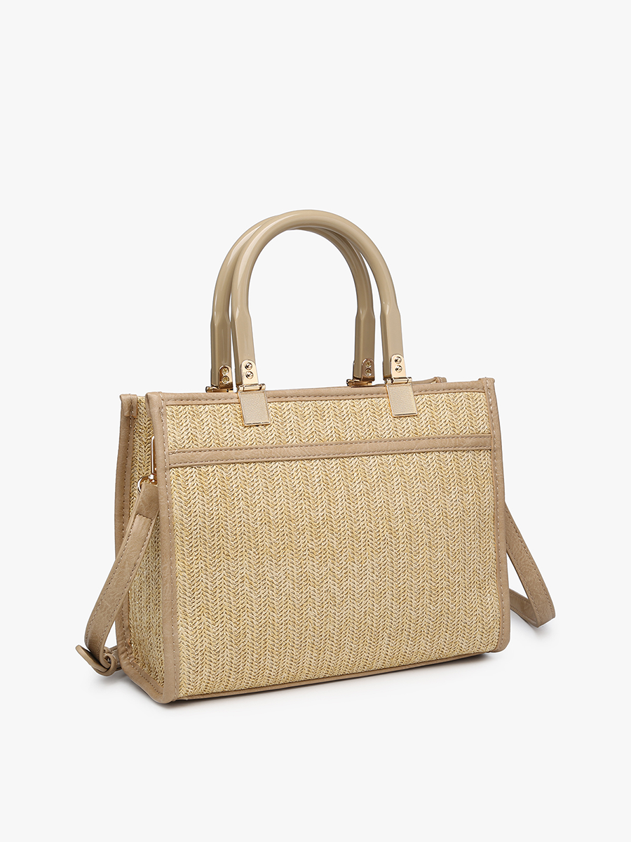 Kaya Rattan Satchel: Tan