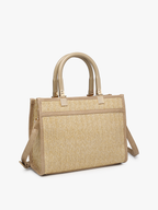 Kaya Rattan Satchel: Tan
