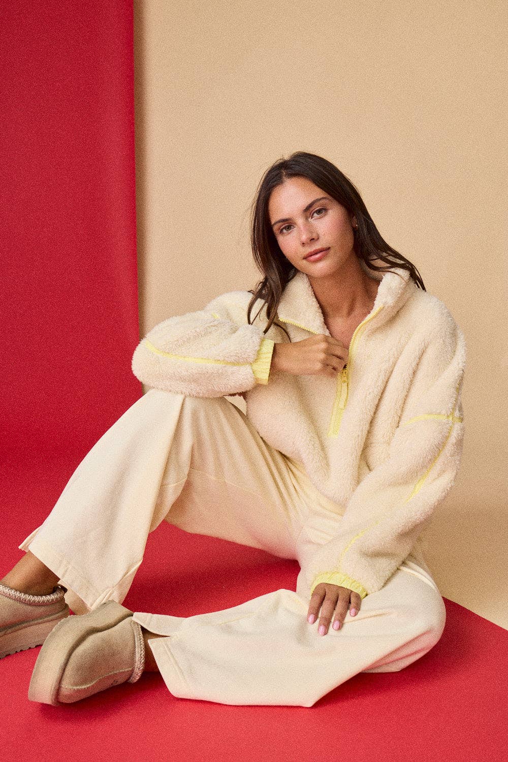 Tangerine Fleece Zip-Up Jacket