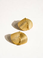 Athens Non-Tarnish Wavy Stud Earrings