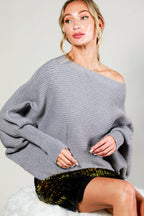 Boat Neck Knitted Sweater