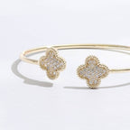 Gold CZ Clover Bracelet