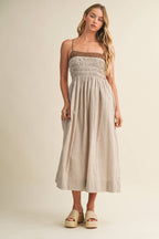 GINGHAM DRESS: COCONUT SHELL