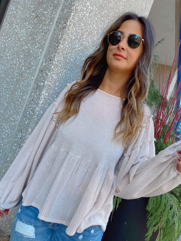 Vanilla Latte Waffle Knit