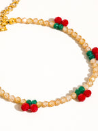 Gold Beaded Cherry Bracelet