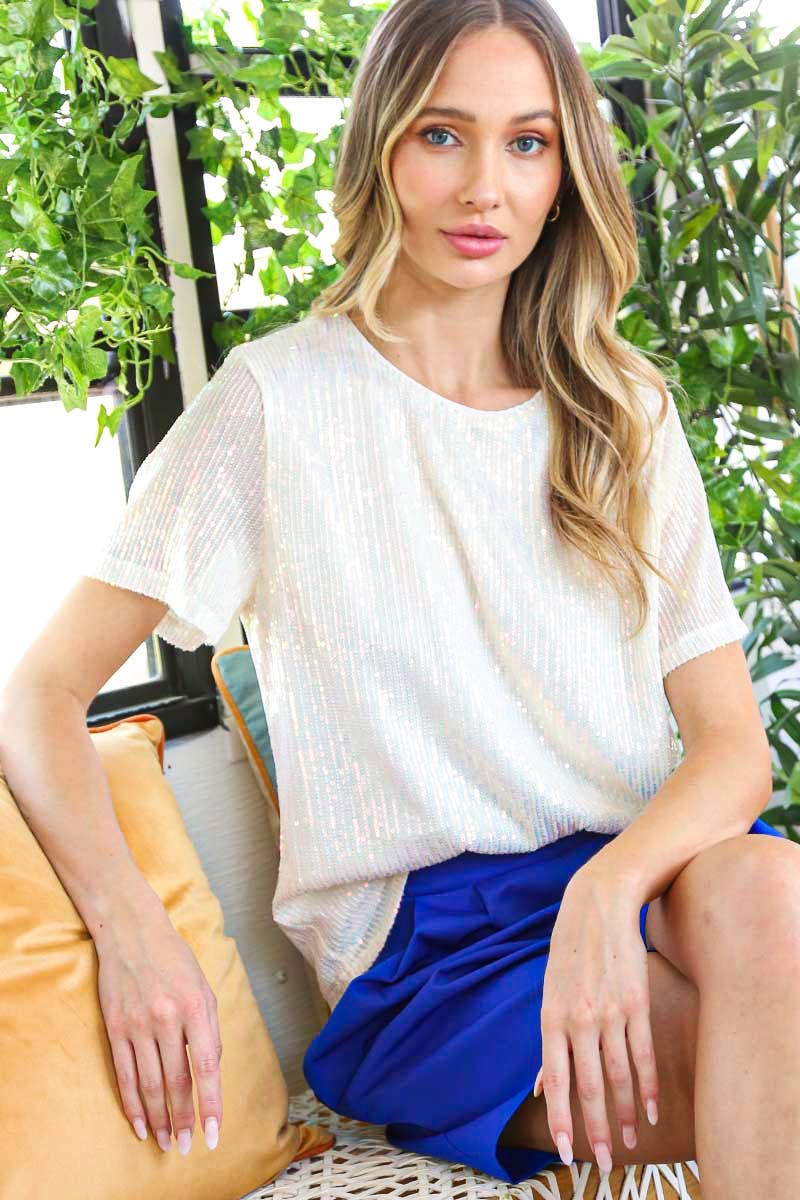 Sequin Party Blouse : Gold