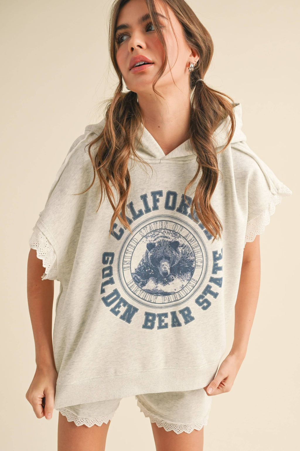 Cali Lace Pullover Top & Shorts Set