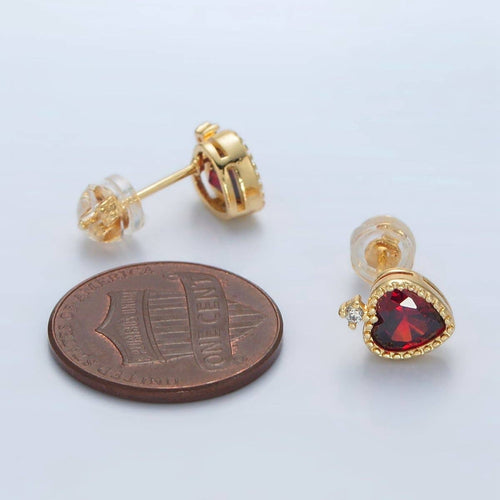 24K Gold Filled Heart Studs