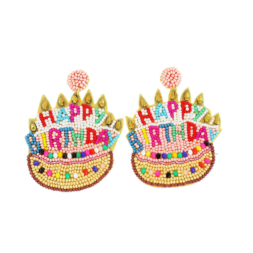 "Happy Birthday" Cake Earrings