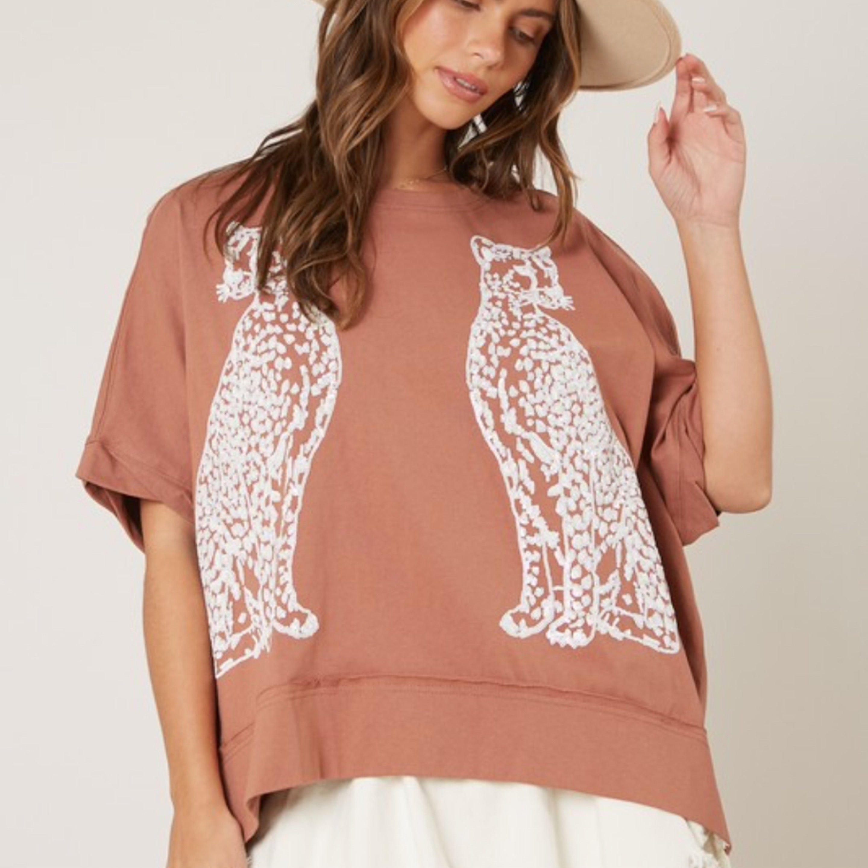 Cheetah Sequined Sweater