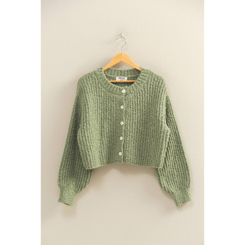 Fluffy Button-Up Cardigan