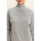 High Neck Sweater Mini Dress: Red