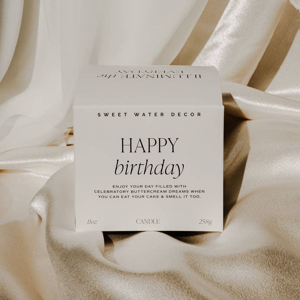 Happy Birthday Soy Candle - Ribbed