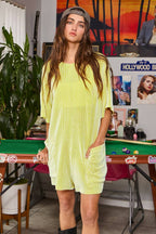 V-back Spiced Ribbed Romper