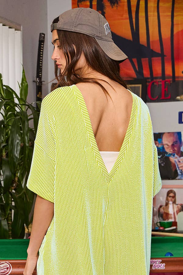 V-back Spiced Ribbed Romper