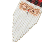 Plaid Santa Beaded Earring