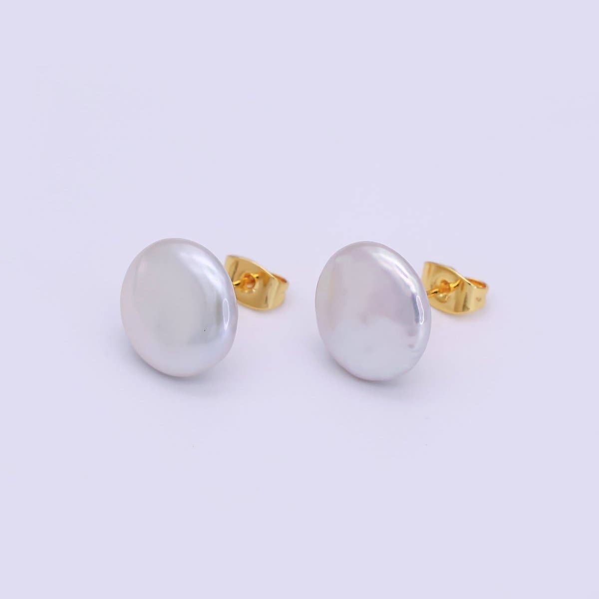 24K Gold Filled Pearl Round Studs