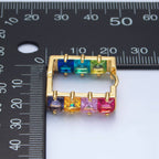 Gold Filled Multicolor Square Hoops