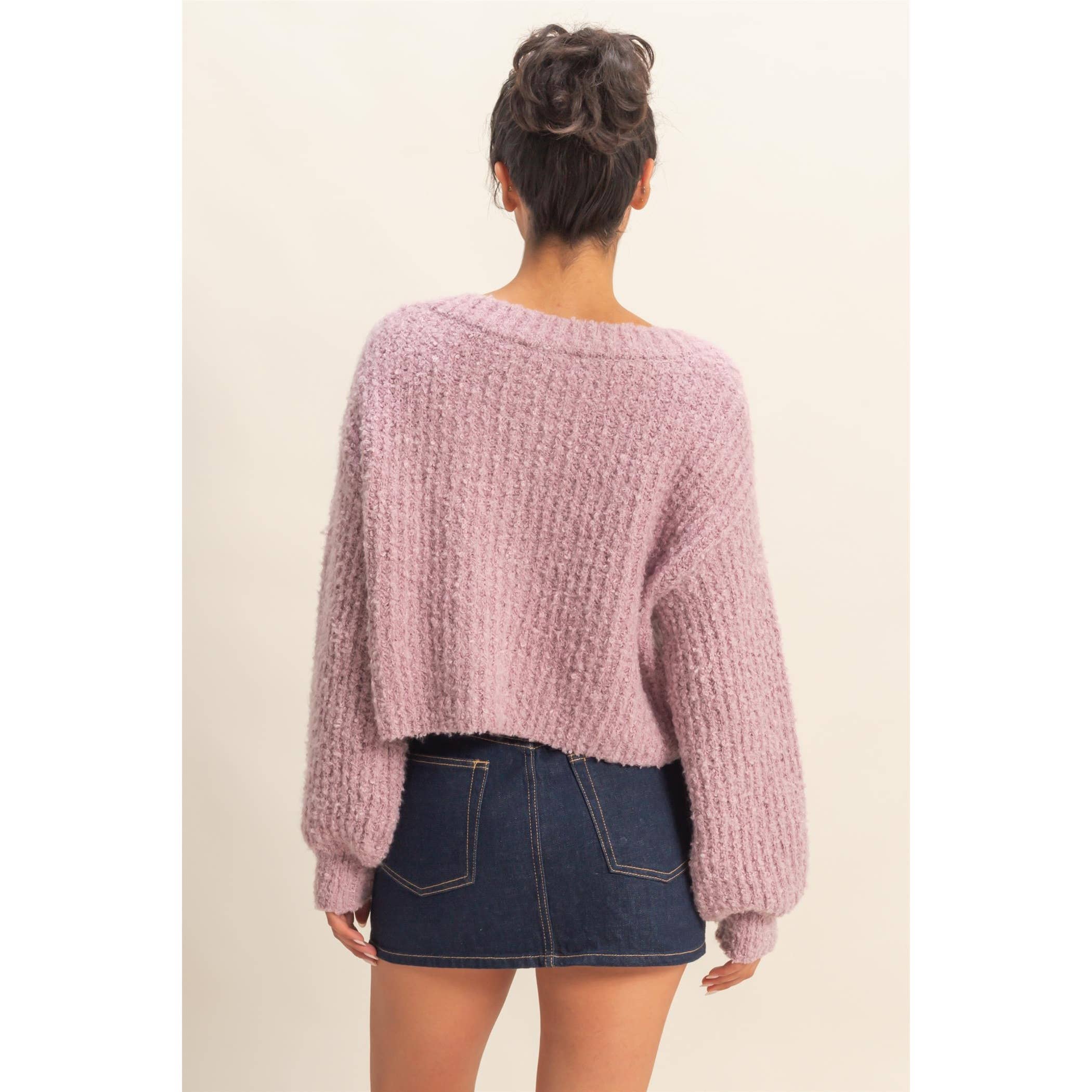 Fluffy Button-Up Cardigan