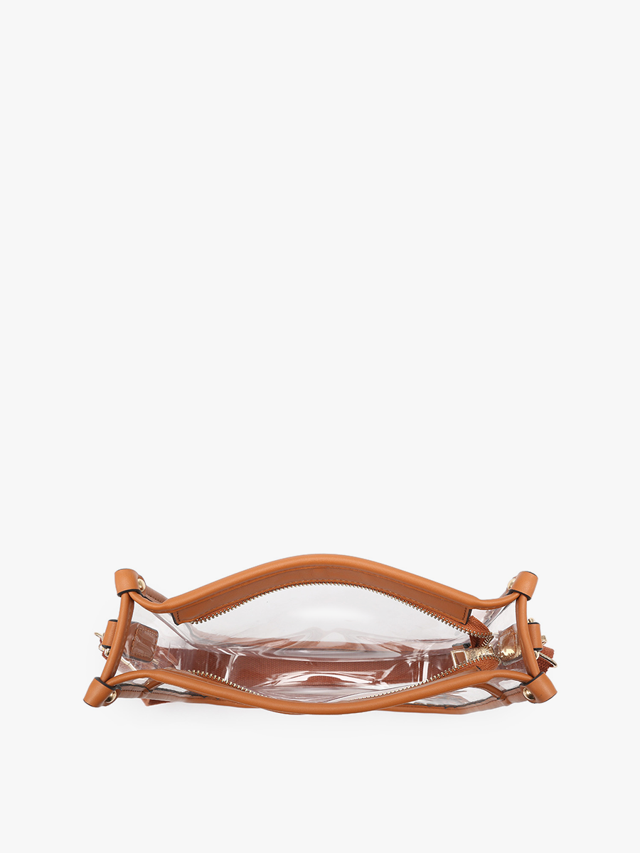 Posie Clear Crossbody: Brown