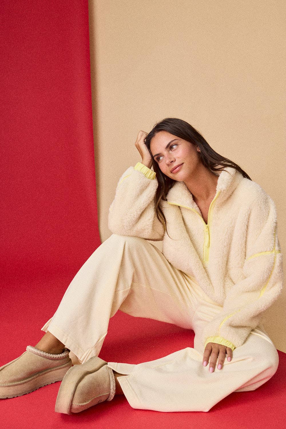 Tangerine Fleece Zip-Up Jacket