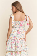 Peony Pink Floral Tiered Maxi