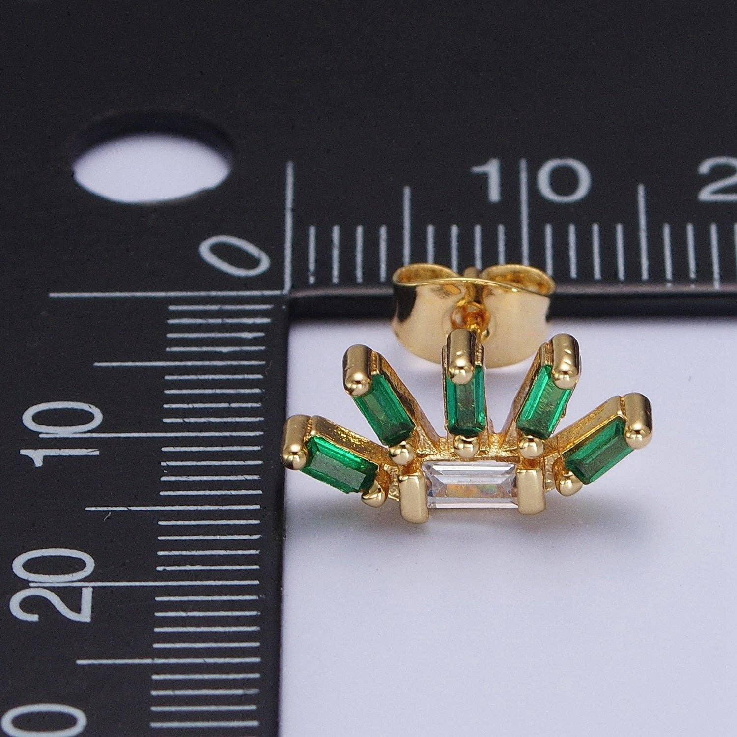 24K Gold Filled Green Flower Studs