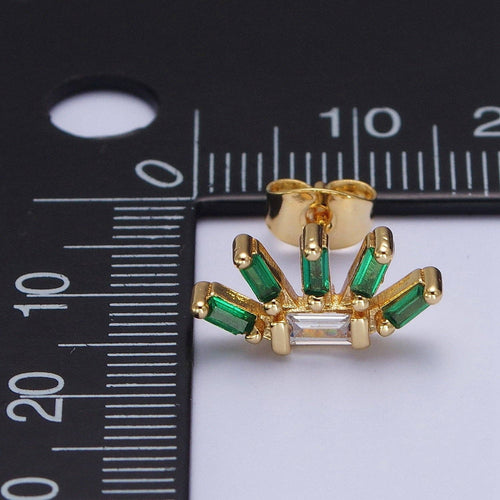 24K Gold Filled Green Flower Studs