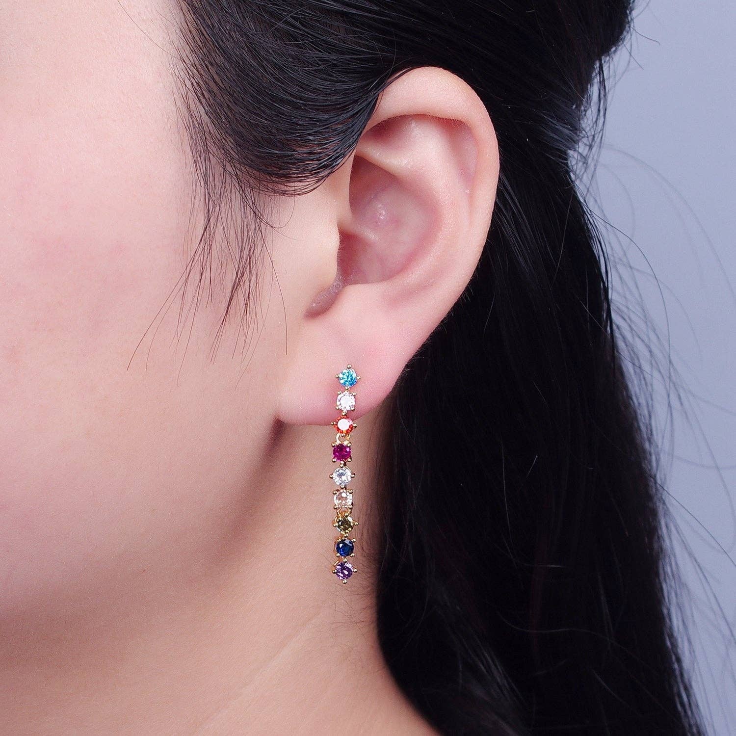 Multi Color Stone Dangles