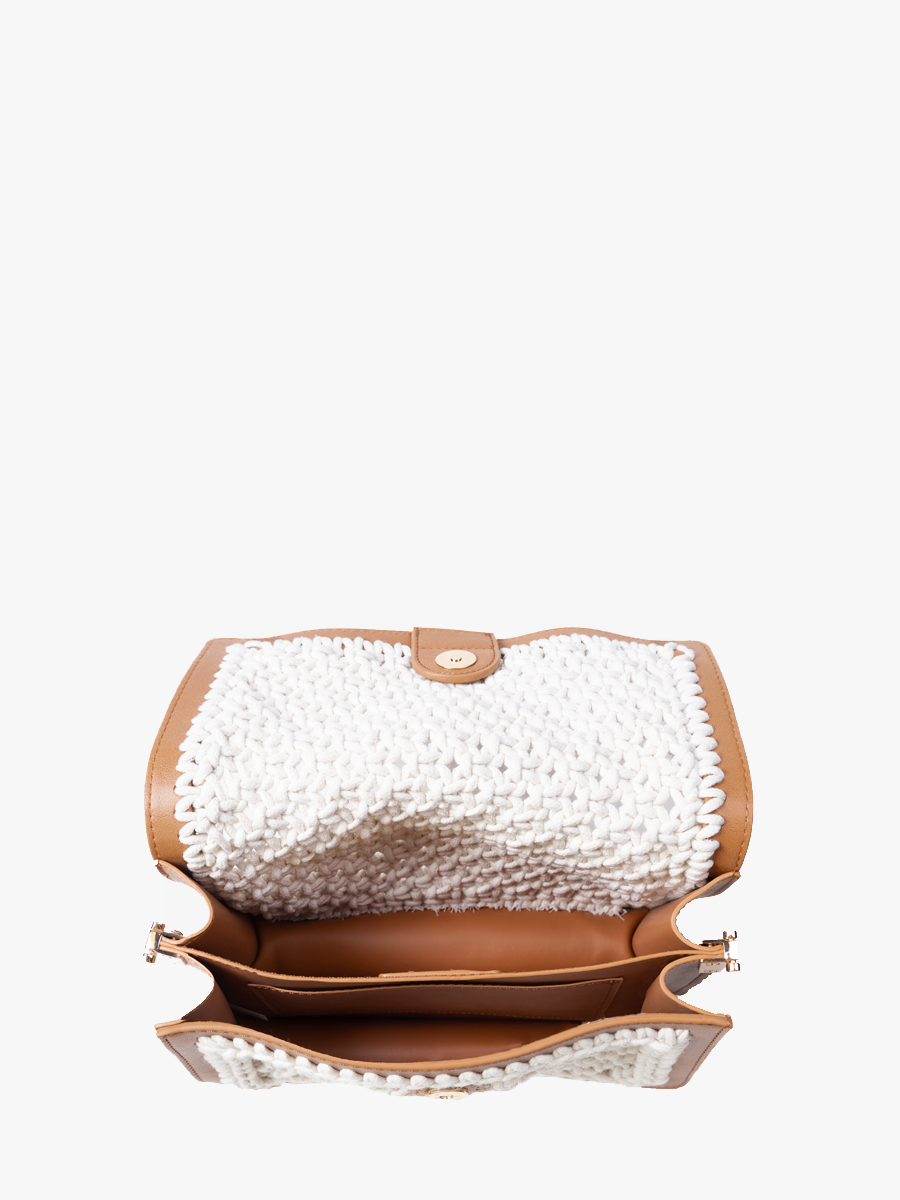 Gianna Macrame Crossbody: Ivory