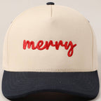 Merry embroidery hat