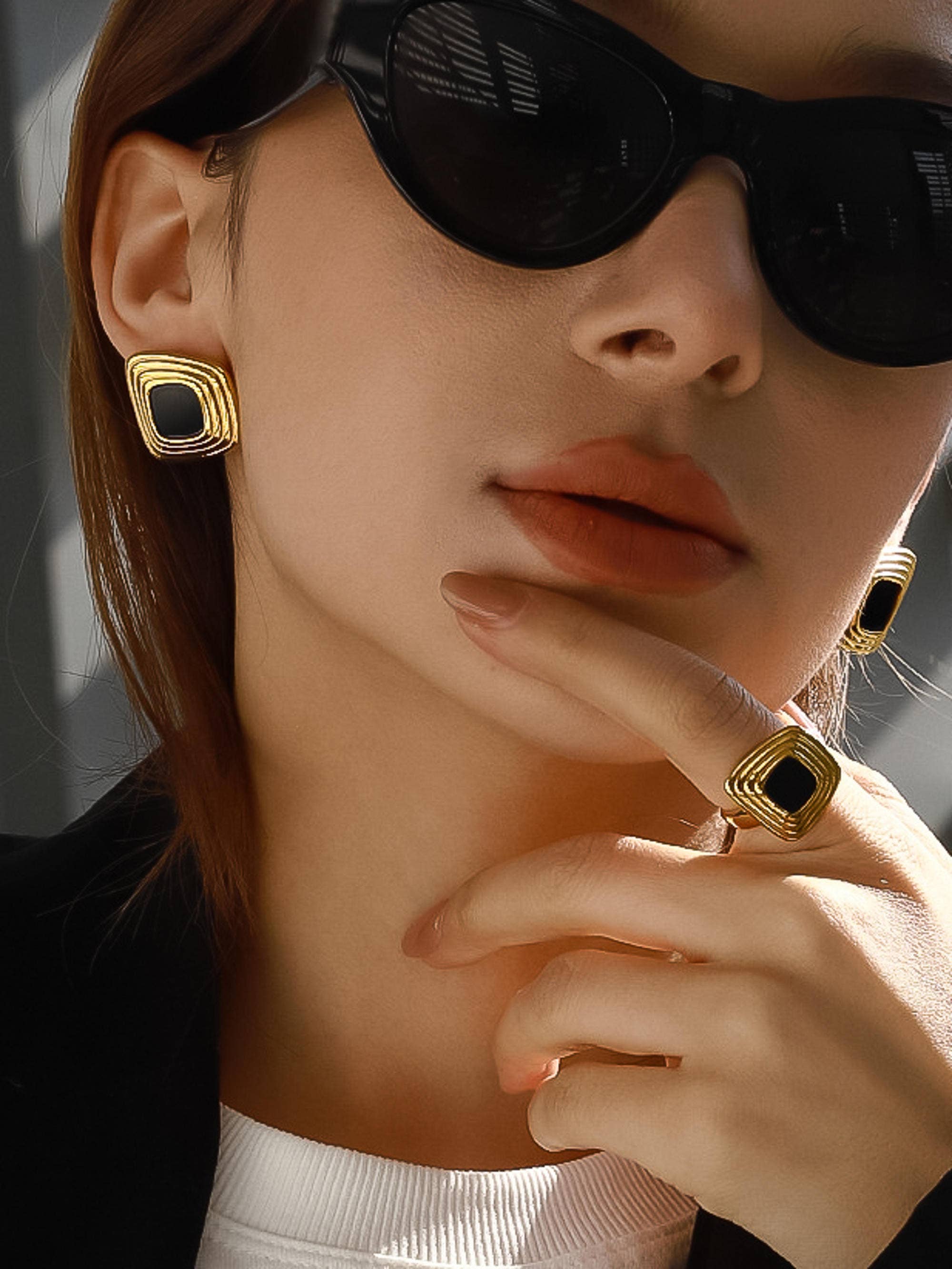 Solenne Non-Tarnish Square Earrings