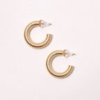 14K Gold-Dipped Textured Hoops