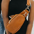 Waverly Woven Sling Bag Camel