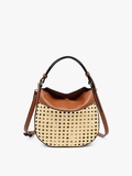 Rattan Leather Bag brown
