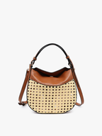 Rattan Leather Bag brown