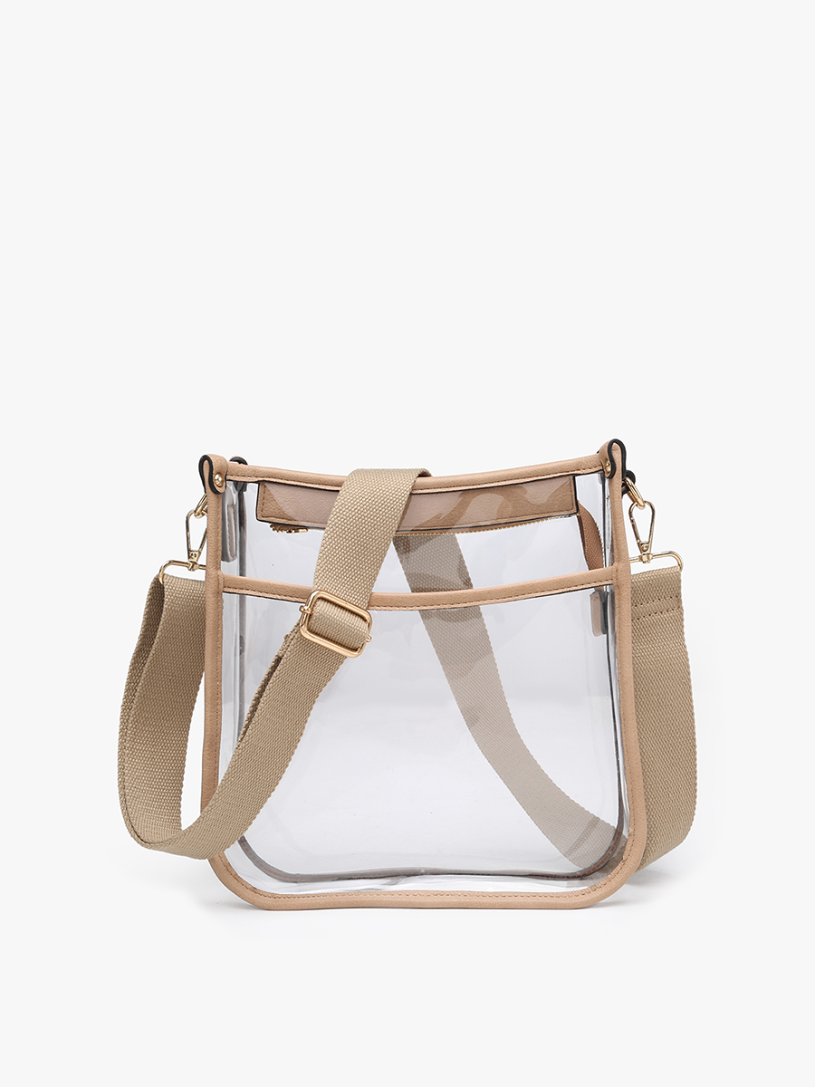 Posie Clear Crossbody: Brown