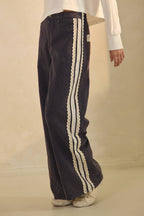 Acid Washed Polka Dot Denim Pants