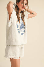 Cali Lace Pullover Top & Shorts Set